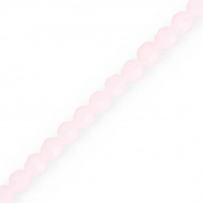 Round top faceted beads 6 mm Light Pink