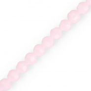 Round top faceted beads 8 mm Light Pink