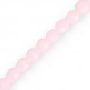Round top faceted beads 10 mm Light Pink