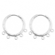 BY31® Stainless Steel findings earrings / creoles twisted with 5 loops Silver