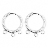 BY31® Stainless Steel findings earrings / creoles twisted with 3 loops Silver