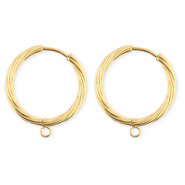 BY31® Stainless Steel findings earrings / creoles twisted with loop Gold