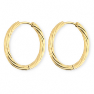 BY31® Stainless steel earrings / creoles twisted Gold