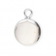 Imperfect freshwater pearls charm round Silver-Natural White