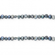 Imperfect freshwater pearls nugget 5-6mm Peacock Blue
