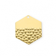 Stainless steel charms hexagon Gold