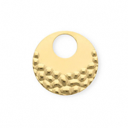 Stainless steel charms round Gold