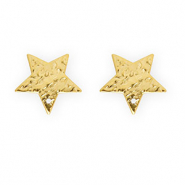 Stainless Steel findings earrings / earpins star with loop Gold