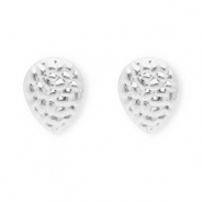 Stainless Steel findings earrings / earpins drop with loop Silver