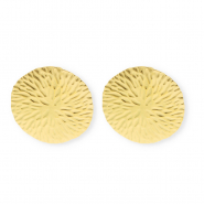 Stainless steel findings earrings&nbsp;/&nbsp;earpins round with loop Gold