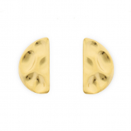 Stainless steel findings earrings&nbsp;/&nbsp;earpins semicircle with loop Gold