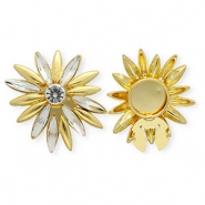 Button covers flower Gold-Crystal