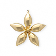 Stainless steel charms flower Gold
