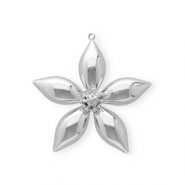 Stainless steel charms flower Silver