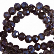 Top faceted beads 4x3mm disc Russet Brown-Pearl Shine Coating