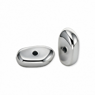 Acrylic beads pebble-shaped Silver