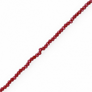 Top faceted beads 3x2mm disc Crimson Red-Pearl Shine Coating