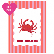 BY31® Jewellery cards "Oh crab!" Red-Pink-White