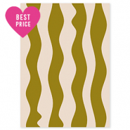 BY31® Jewellery cards waves Olive Green-Crème