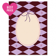 BY31&reg; Jewellery cards oval with bow Brown-Purple-Pink-Cr&eacute;me