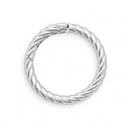 Keychain clasp findings ring twisted Silver