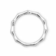 Keychain clasp findings ring bamboo-look Silver