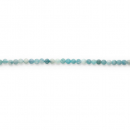 Semi-precious stone beads round 8mm matt Light Teal Blue