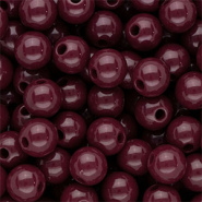 10 mm DQ acrylic beads shiny Mahogany Red