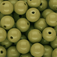 12 mm DQ acrylic beads shiny Olive Green