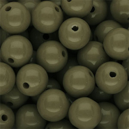 12 mm DQ acrylic beads shiny Army Green