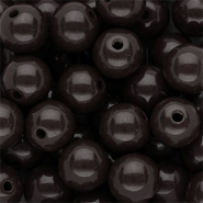 12 mm DQ acrylic beads shiny Dark Chocolate Brown