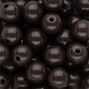14 mm DQ acrylic beads shiny Dark Chocolate Brown
