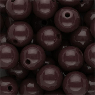 14 mm DQ acrylic beads shiny Dark Brown