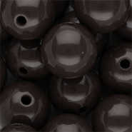 18 mm DQ acrylic beads shiny Dark Chocolate Brown
