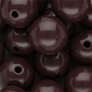 18 mm DQ acrylic beads shiny Dark Brown