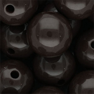 20 mm DQ acrylic beads shiny Dark Chocolate Brown