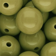 20 mm DQ acrylic beads shiny Olive Green