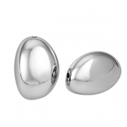 Acrylic beads oval Silver