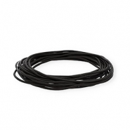leather round 2mm Black