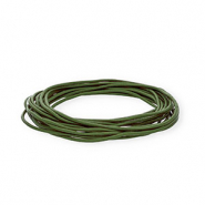 leather round 2mm Green