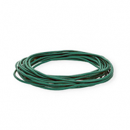 leather round 2mm Dark Teal Green