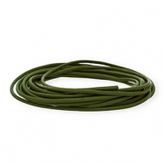 leather round 3mm Green