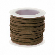 Faux suede flat 3mm Dark brown