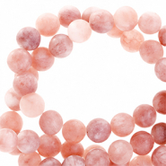 Natural stone beads Chalcedony (Quartz) and Agate 4mm matt Fade Rose Pink