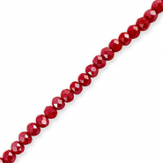Top faceted beads 4x3mm disc Dark Red