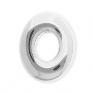 Stainless steel findings charms / connector oval Silver
