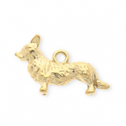 Stainless steel charms dog Gold
