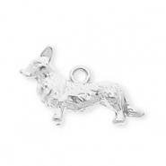 Stainless steel charms dog Silver
