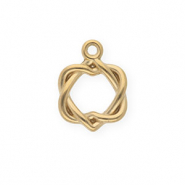 Stainless steel charms twisted hearts Gold
