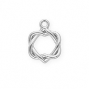 Stainless steel charms twisted hearts Silver